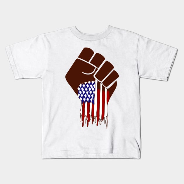 Red, White and Brown Kids T-Shirt by shimekism